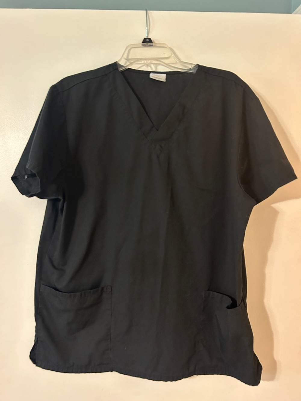 Vital Threads Black Scrub Top with V Neckline